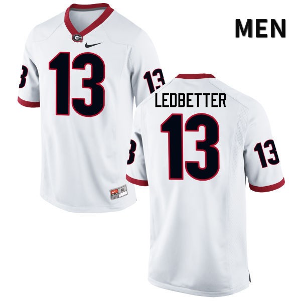 Georgia Bulldogs Men's Jonathan Ledbetter #13 White Stitched College UGA Football Jersey 23IO017SL